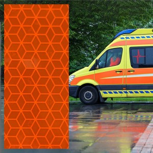 VC412RA folia odblaskowa pomarańczowa fluor klej kanalikowy typ 2 (mb) 